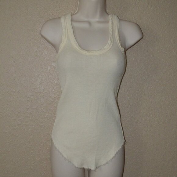 Sz S IRO Jeans Lily Ribbed Wool Cream Tank Top - Picture 1 of 6